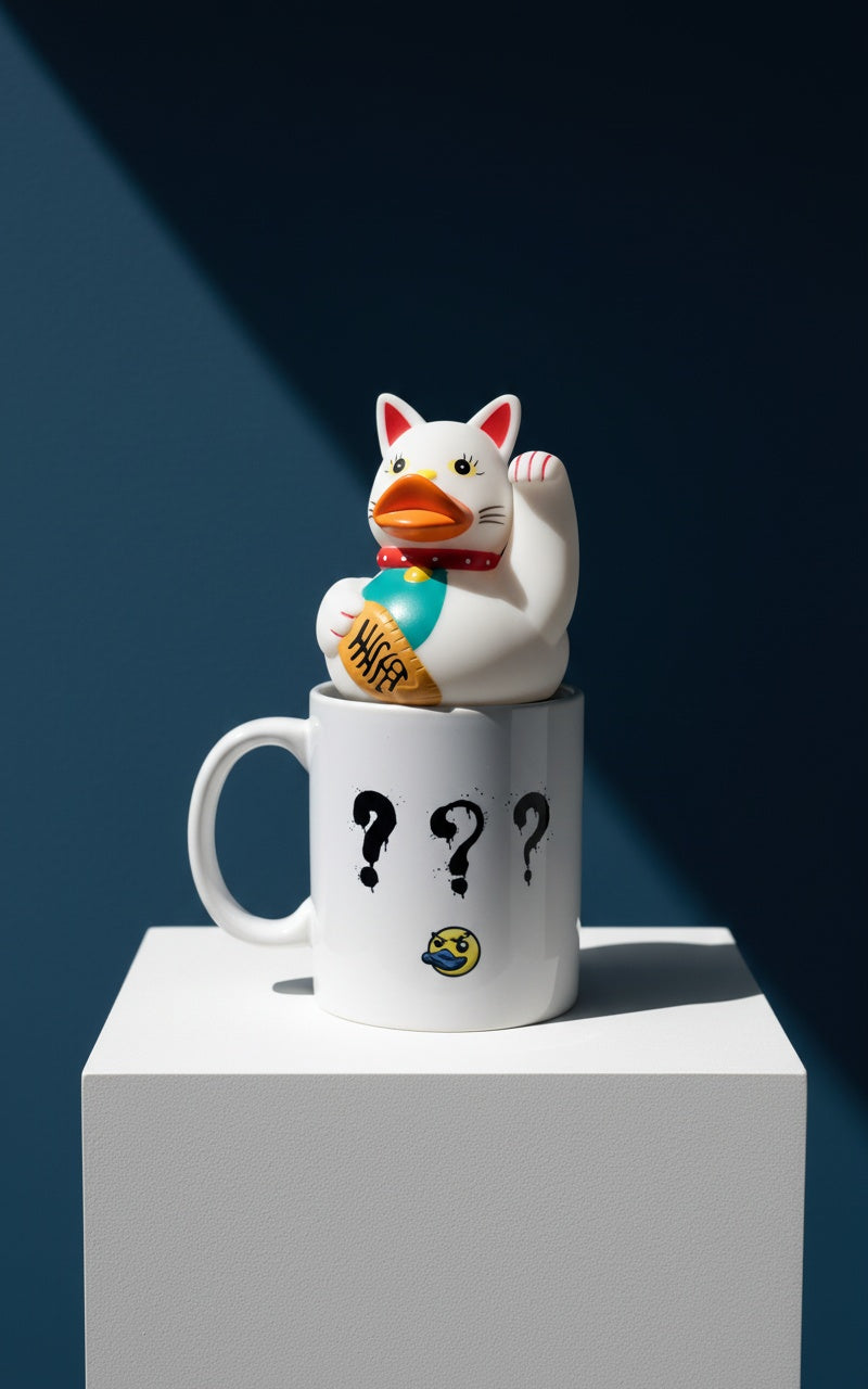 Beckoning Cat & GET DUCK'D!! Mug Set